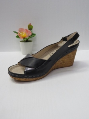 Sandały damskie na koturnie (36-41) 7AA227 BLACK/SILVER