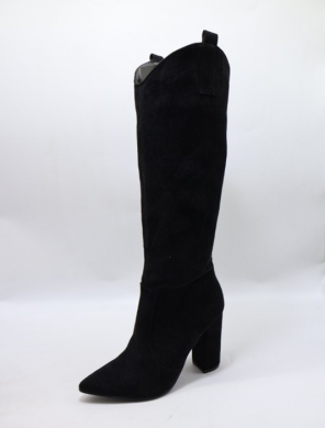 Kozaki damskie na obcasie (36-41) 7431-18 BLACK