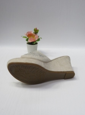 Klapki damskie na koturnie (36-41) B02 BEIGE