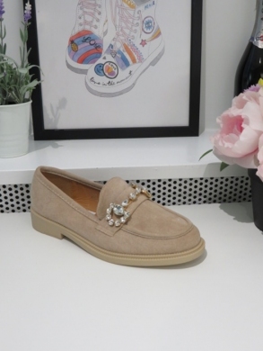 Mokasyny damskie na płaskim (36-41) GG58 BEIGE