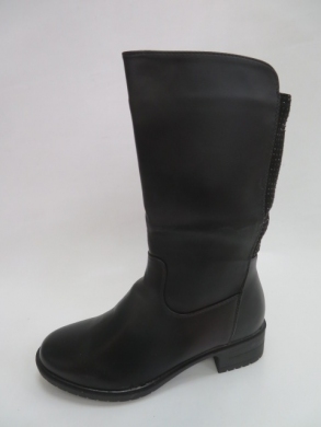Kozaki damskie ocieplane na płaskim (36-41) 7006-3 BLACK