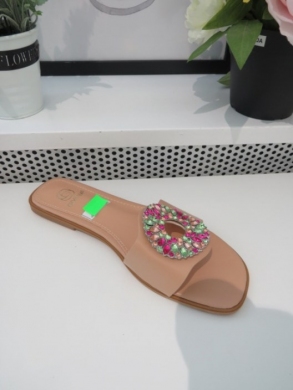 Klapki damskie na płaskim (36-41) LOLA5022 BEIGE