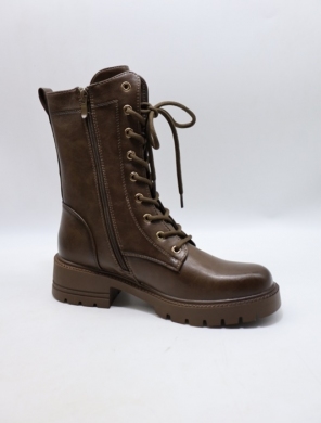 Botki damskie ocieplane na płaskim (36-41) SA7017-8 BROWN