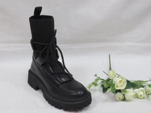 Botki damskie jesienne na koturnie (36-41) NC1290 BLACK
