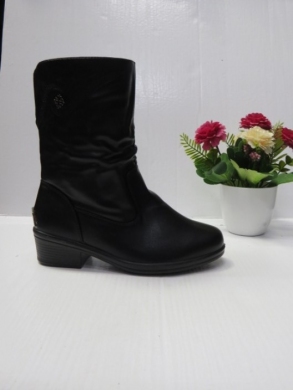 Botki damskie ocieplane na płaskim (36-41) 7170 BLACK