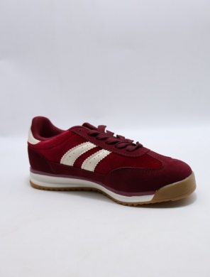 Buty sportowe damskie na płaskim (36-41) C3910 WINE/RED