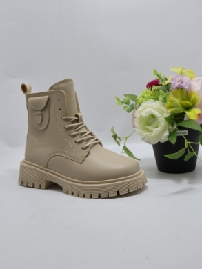 Botki damskie ocieplane na płaskim (36-41) E8209-3 BEIGE