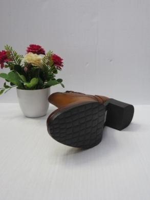 Botki damskie ocieplane na obcasie (36-41) 1356 BROWN