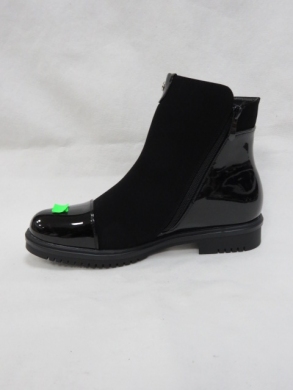 Botki damskie ocieplane na płaskim (36-41) H5818 BLACK