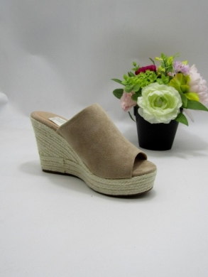 Klapki damskie na koturnie (36-41) A22-308 KHAKI