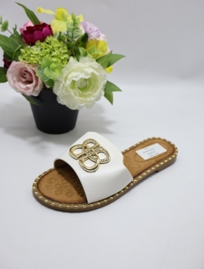 Klapki damskie na płaskim (36-41) DM100 WHITE