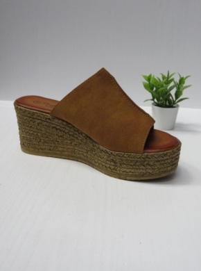 Klapki damskie na koturnie (36-41) 4014 BROWN