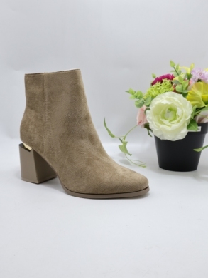 Botki damskie ocieplane na obcasie (36-41) 7607-2 KHAKI