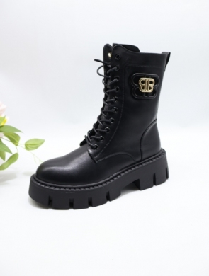 Botki damskie ocieplane na płaskim (36-41) 5808 BLACK