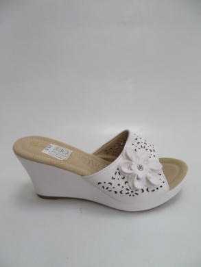 Klapki damskie na koturnie (36-41) B-13 WHITE