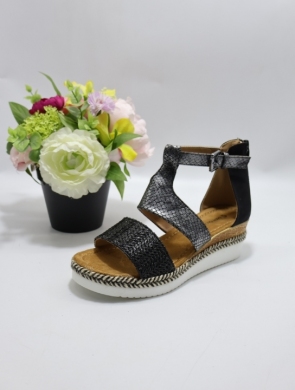 Sandały damskie na koturnie (36-41) F6751 BLACK