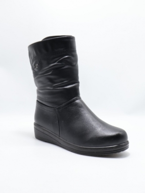 Kozaki damskie ocieplane na płaskim (37-42) 2207 BLACK
