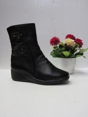 Botki damskie ocieplane na koturnie (37-42) B601 BLACK