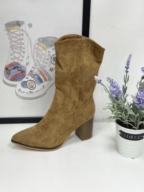 Kozaki damskie na obcasie (36-41) 8613 CAMEL