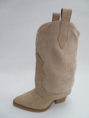 Kozaki damskie jesienne na obcasie (36-41) DE311 BEIGE