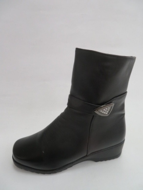 Kozaki damskie ocieplane na koturnie (37-42) B605 BLACK