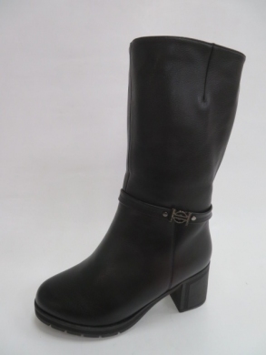 Kozaki damskie ocieplane na obcasie (36-41) G3705 BLACK