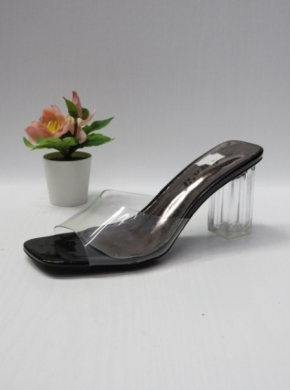 Klapki damskie na obcasie (36-41) D243 BLACK