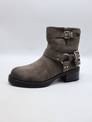Botki damskie ocieplane na obcasie (36-41) A-917 GREY