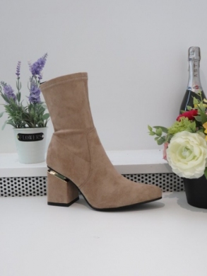 Botki damskie na obcasie (36-41) CLS288 KHAKI