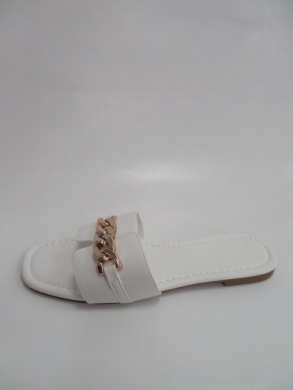 Klapki damskie na płaskim (36-41) 98-43 WHITE