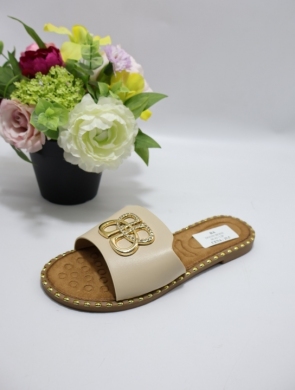 Klapki damskie na płaskim (36-41) DM100 BEIGE