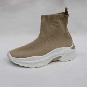 Botki damskie jesienne na koturnie (36-41) R931 KHAKI