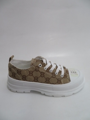 Trampki damskie na koturnie (36-41) HB57 KHAKI