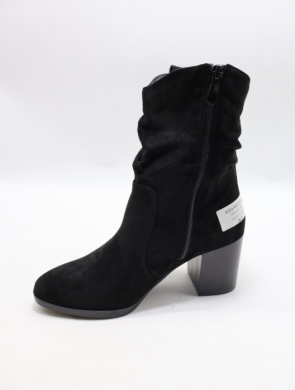 Botki damskie ocieplane na obcasie (36-41) H8-601 BLACK