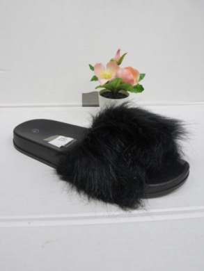 Klapki damskie z futerkiem (36-41) DT6-1 BLACK