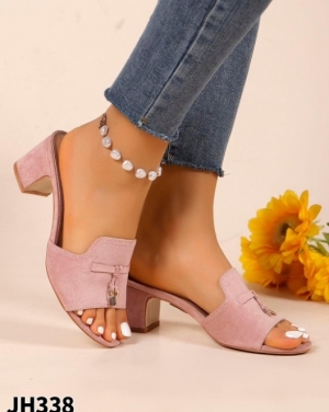 Klapki damskie na obcasie (36-41) JH338 PINK
