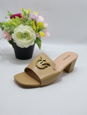 Klapki damskie na obcasie (36-41) C365 KHAKI