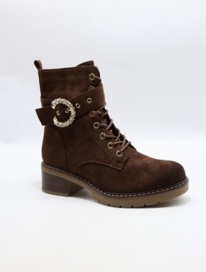 Botki damskie ocieplane na obcasie (36-41) JK9371 BROWN