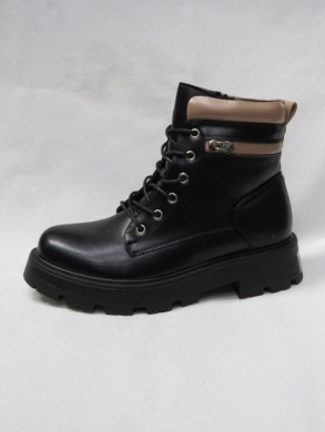Botki damskie ocieplane na płaskim (36-41) D86910 BLACK
