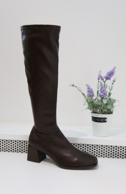 Kozaki damskie na obcasie (36-41) 9570A BROWN