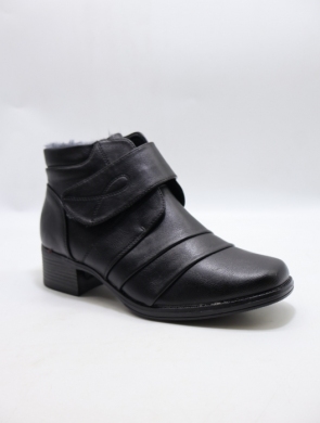Botki damskie ocieplane na obcasie (37-42) 2665-3 BLACK