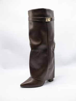 Kozaki damskie na obcasie (36-41) 8623 BROWN