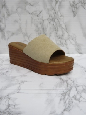 Klapki damskie na koturnie (36-41) YY35 BEIGE