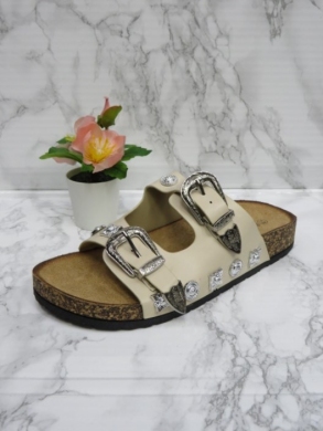Klapki damskie na płaskim (36-41) LS078 BEIGE