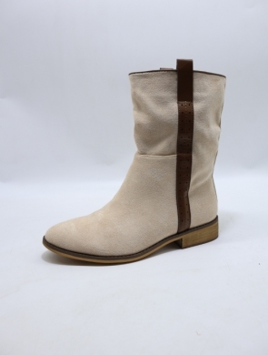 Botki damskie na płaskim (36-41) 9557 BEIGE