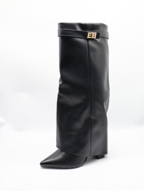 Kozaki damskie ocieplane na obcasie (36-41) 8623A BLACK