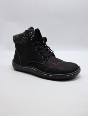 Botki damskie ocieplane na płaskim (36-41) 9611-1 BLACK