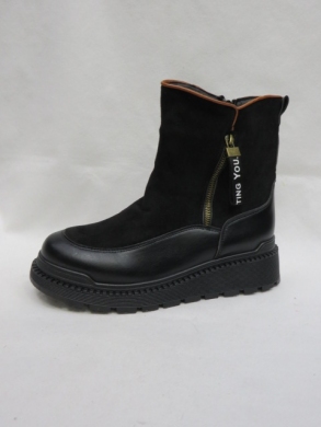 Botki damskie ocieplane na płaskim (36-41) DH-1 BLACK