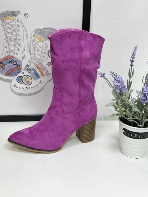Kozaki damskie na obcasie (36-41) 8613 FUCHSIA