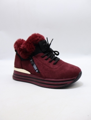 Buty sportowe damskie ocieplane (36-41) 21-Q99 WINE